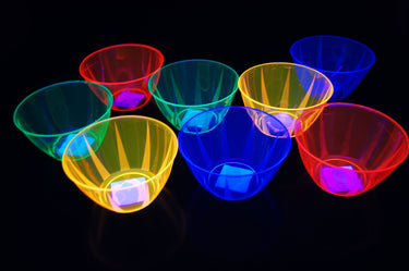 24oz Neon Blacklight Reactive Glow Party Snack Dip Bowls
